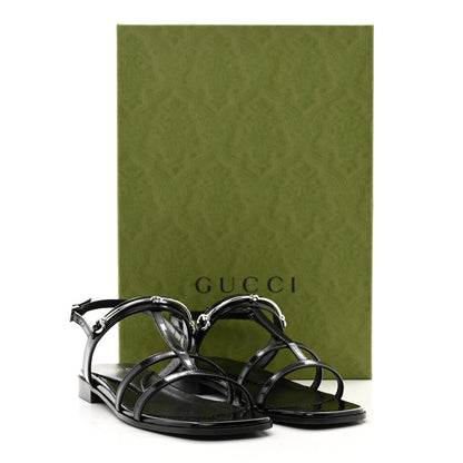 Gucci Calfskin Horsebit Divine Slingback Sandals 37 Black 8 of 8