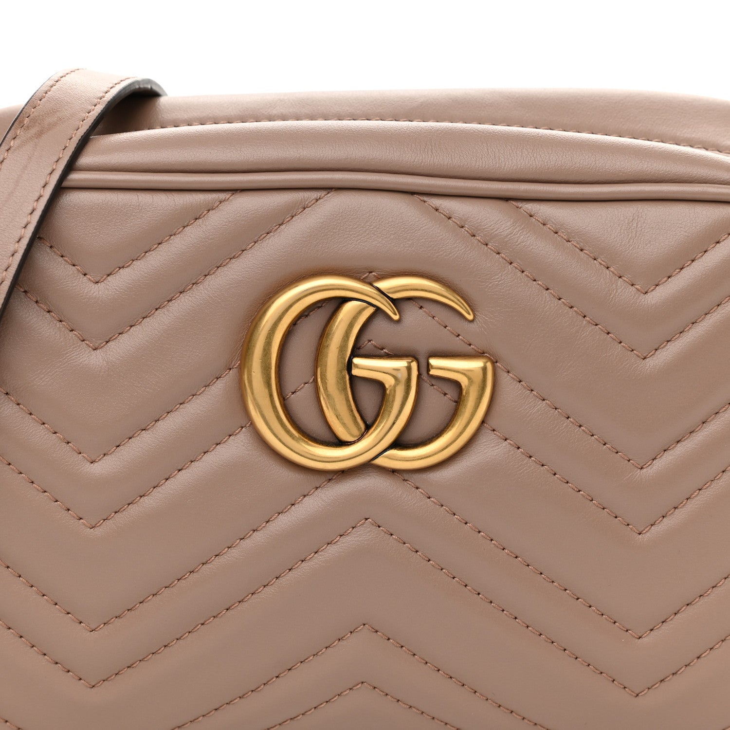 Gucci Calfskin Matelasse Small GG Marmont Chain Shoulder Bag Porcelain Rose 9 of 12