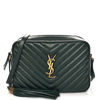 Saint Laurent Calfskin Matelasse Monogram Lou Camera Bag Vert Fonce 1 of 10