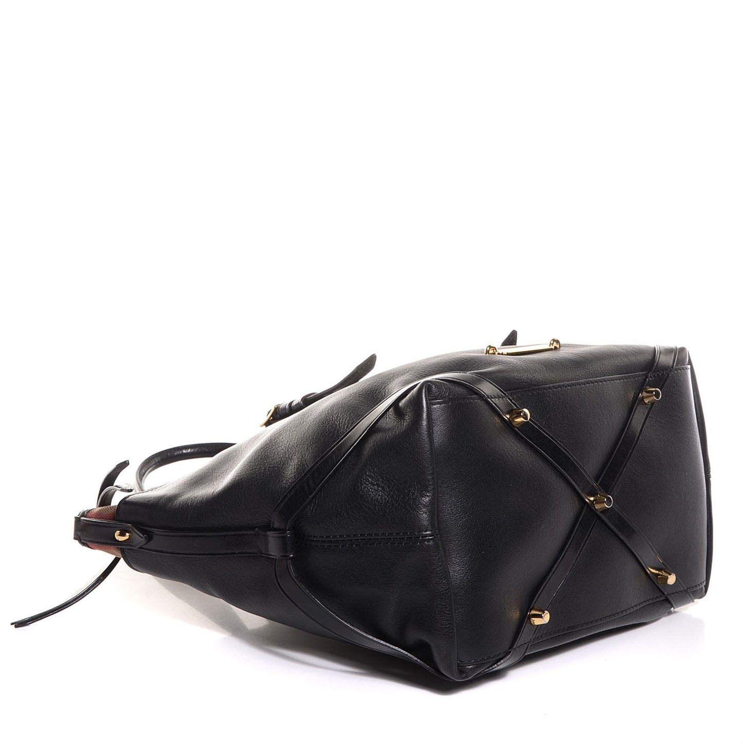 Soft Leather House Check Small Salisbury Tote Black