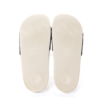 Gucci Velvet GG Monogram Slide Sandals 39 Blue Red 5 of 8