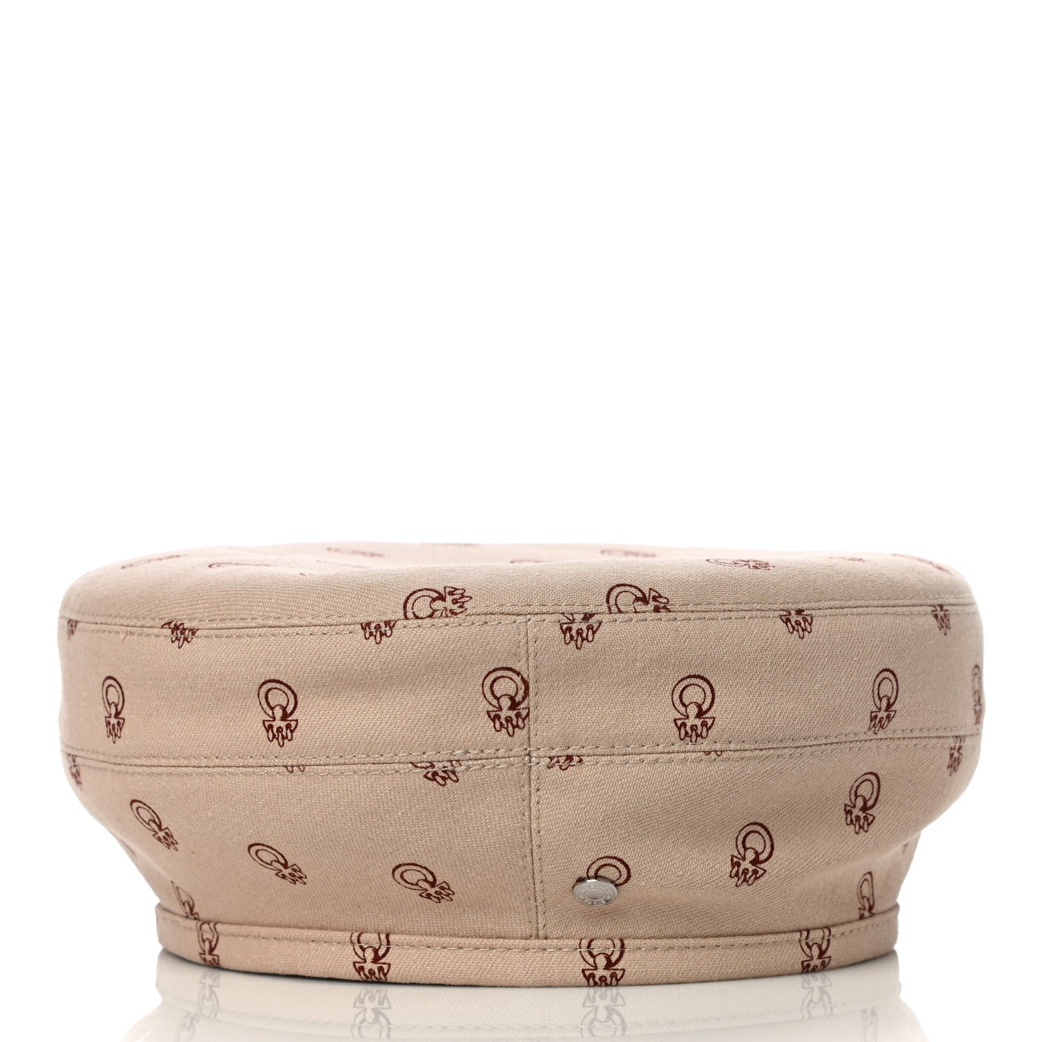 Hermes Denim Saint-Honore Cliquetis Beret Hat 56 Beige Argile 2 of 7