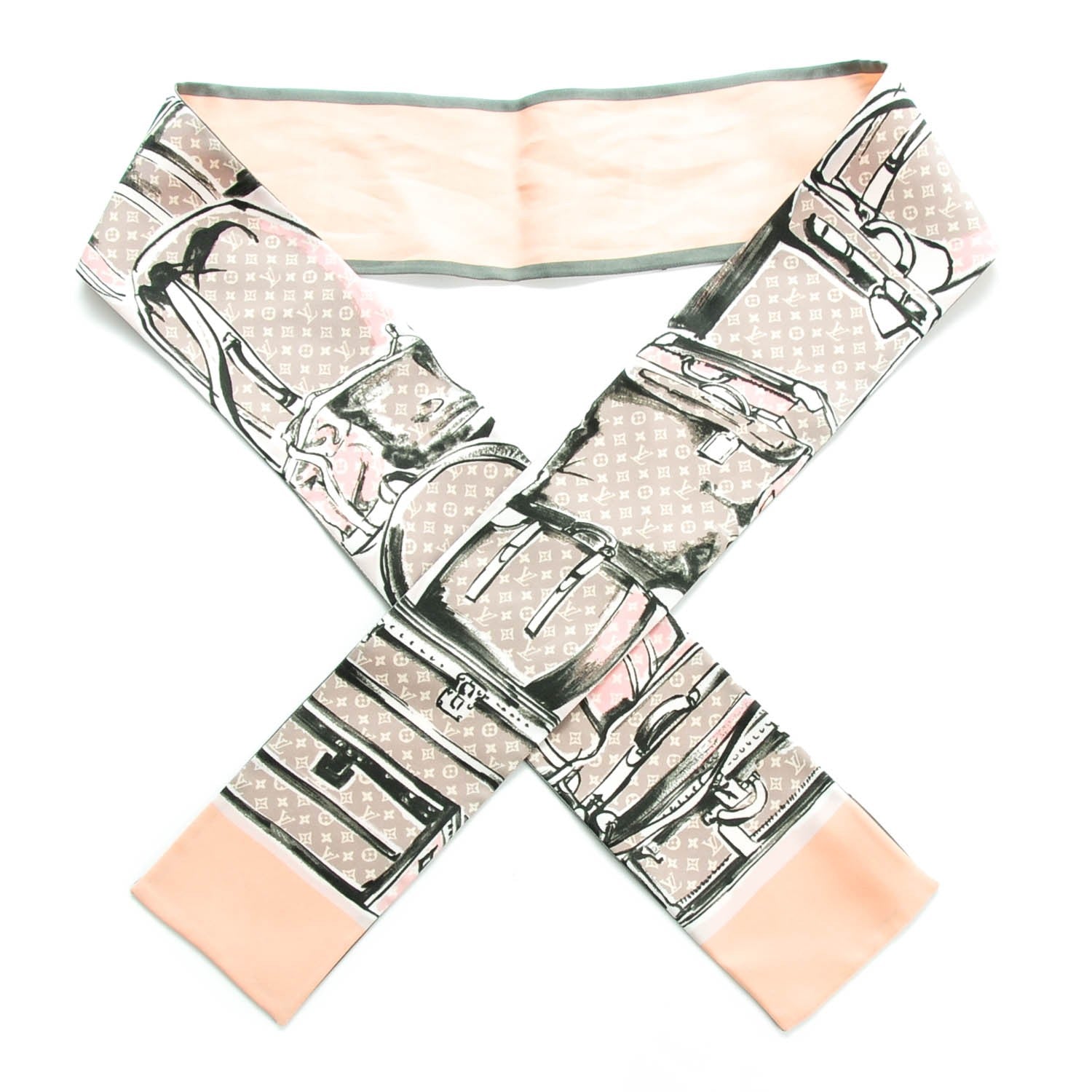 Louis Vuitton Silk Monogram Trunks Bandeau Rose Poudre 1 of 5