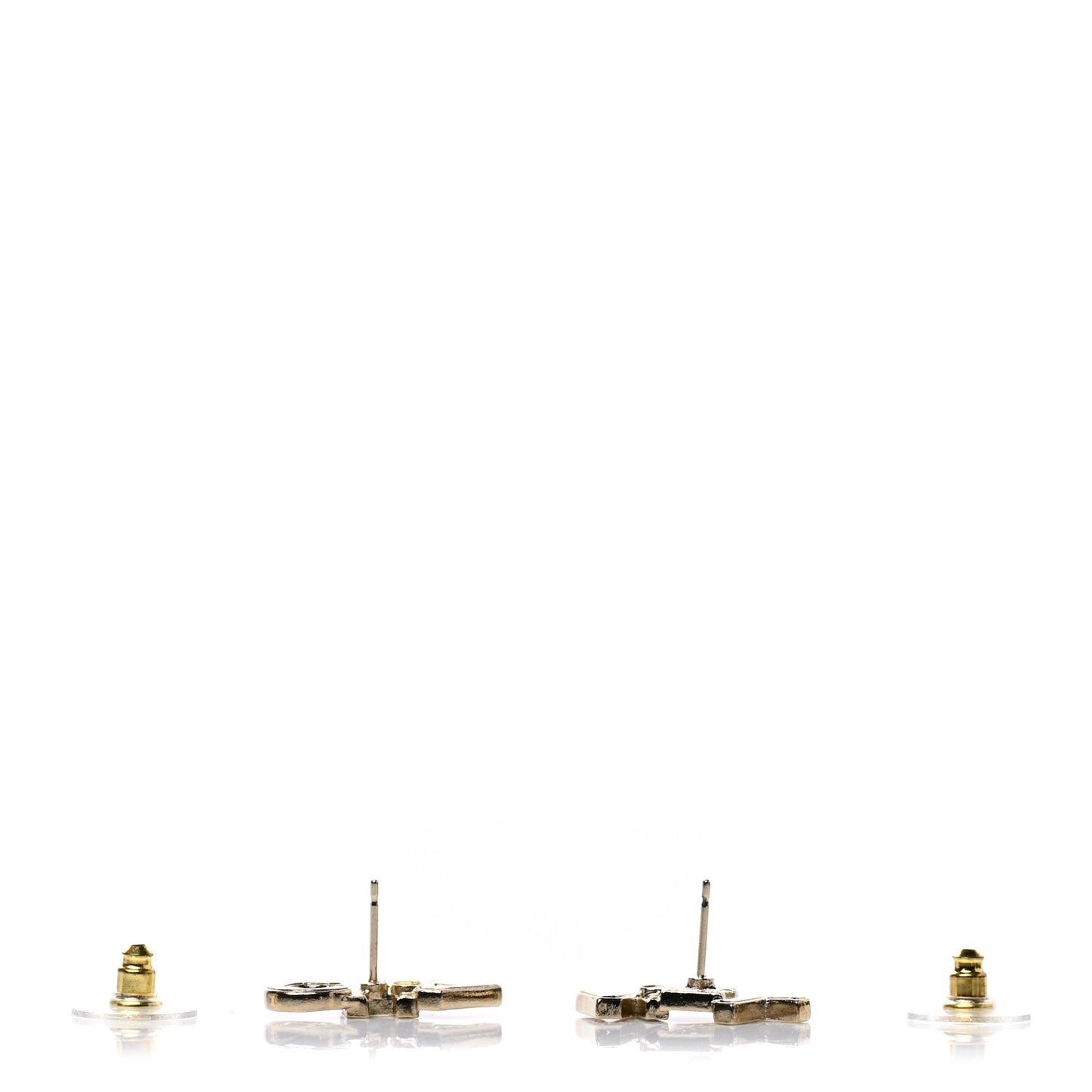 Crystal Pearl Signature Stud Earrings Gold