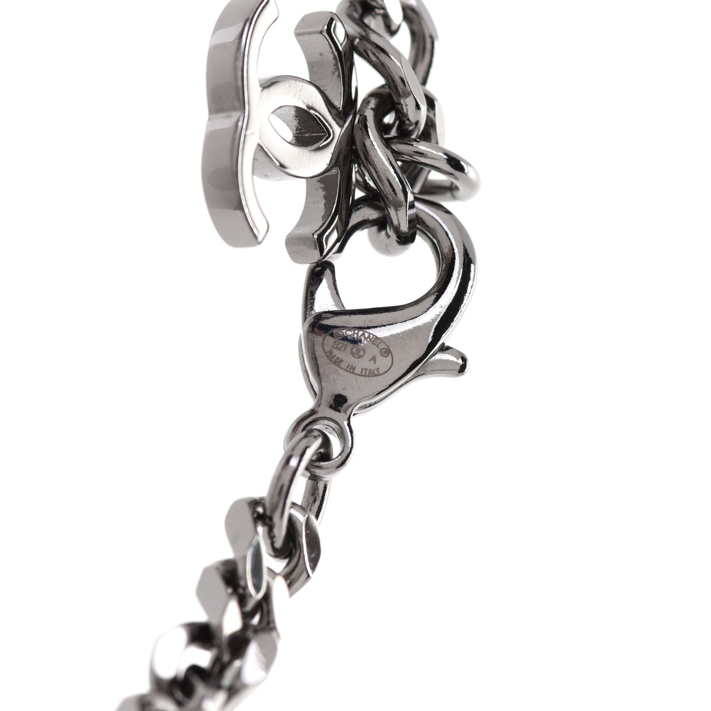 Crystal CC Chain Bracelet Silver