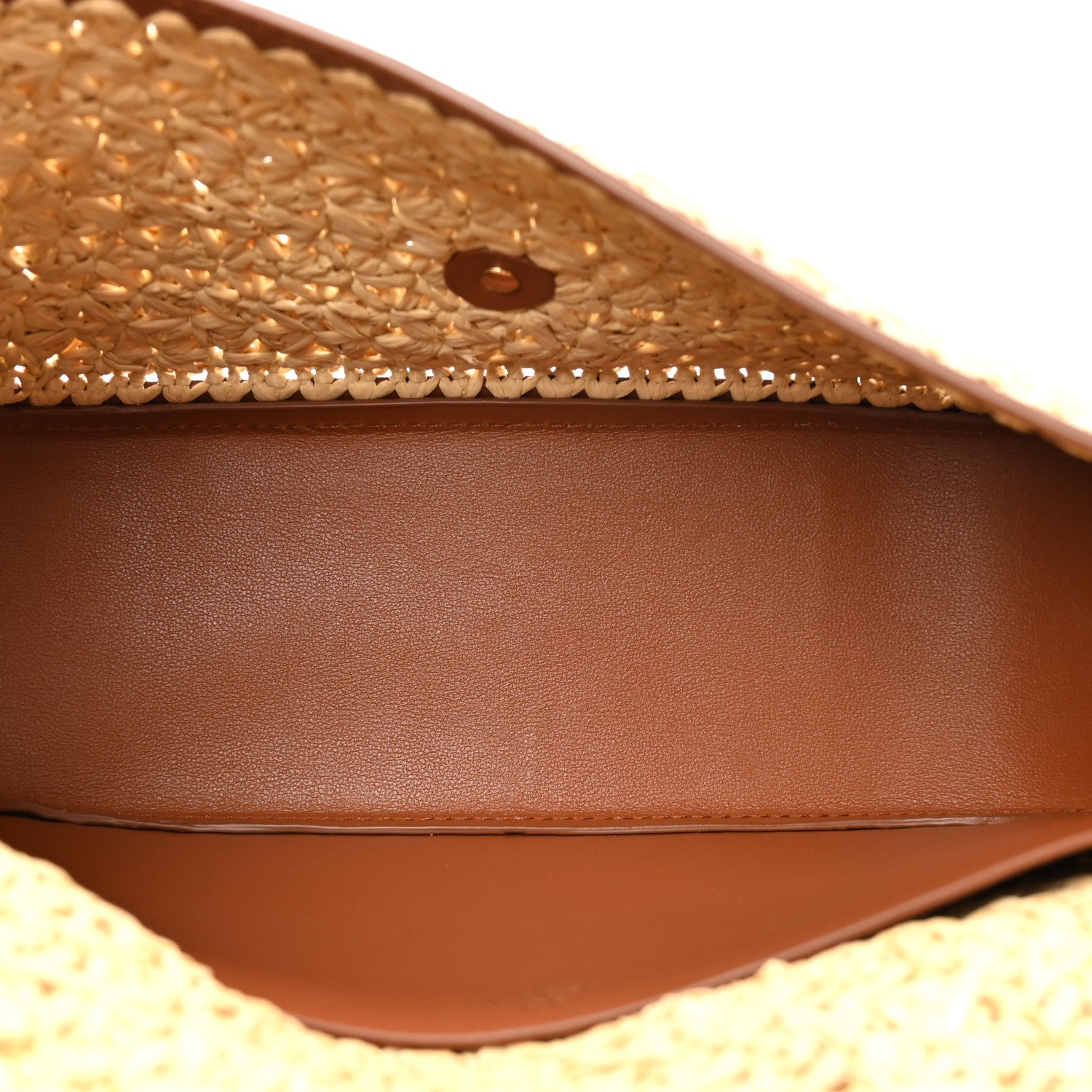 Valentino Garavani Raffia Calfskin Vlogo Alltime Shoulder Bag Natural Saddle Brown 5 of 10