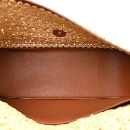 Valentino Garavani Raffia Calfskin Vlogo Alltime Shoulder Bag Natural Saddle Brown 5 of 10