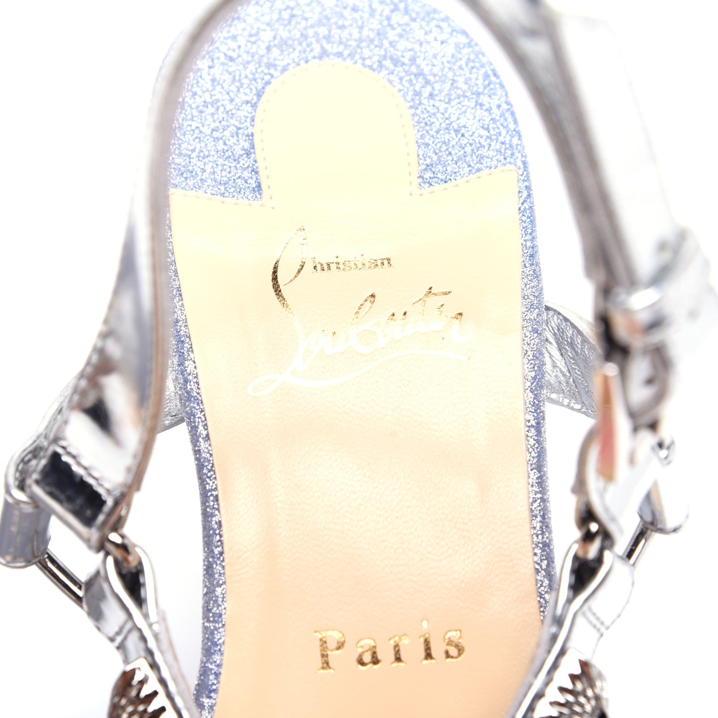 Mini Glitter Pira Ryad 110 Wedge Sandals 40 Silver