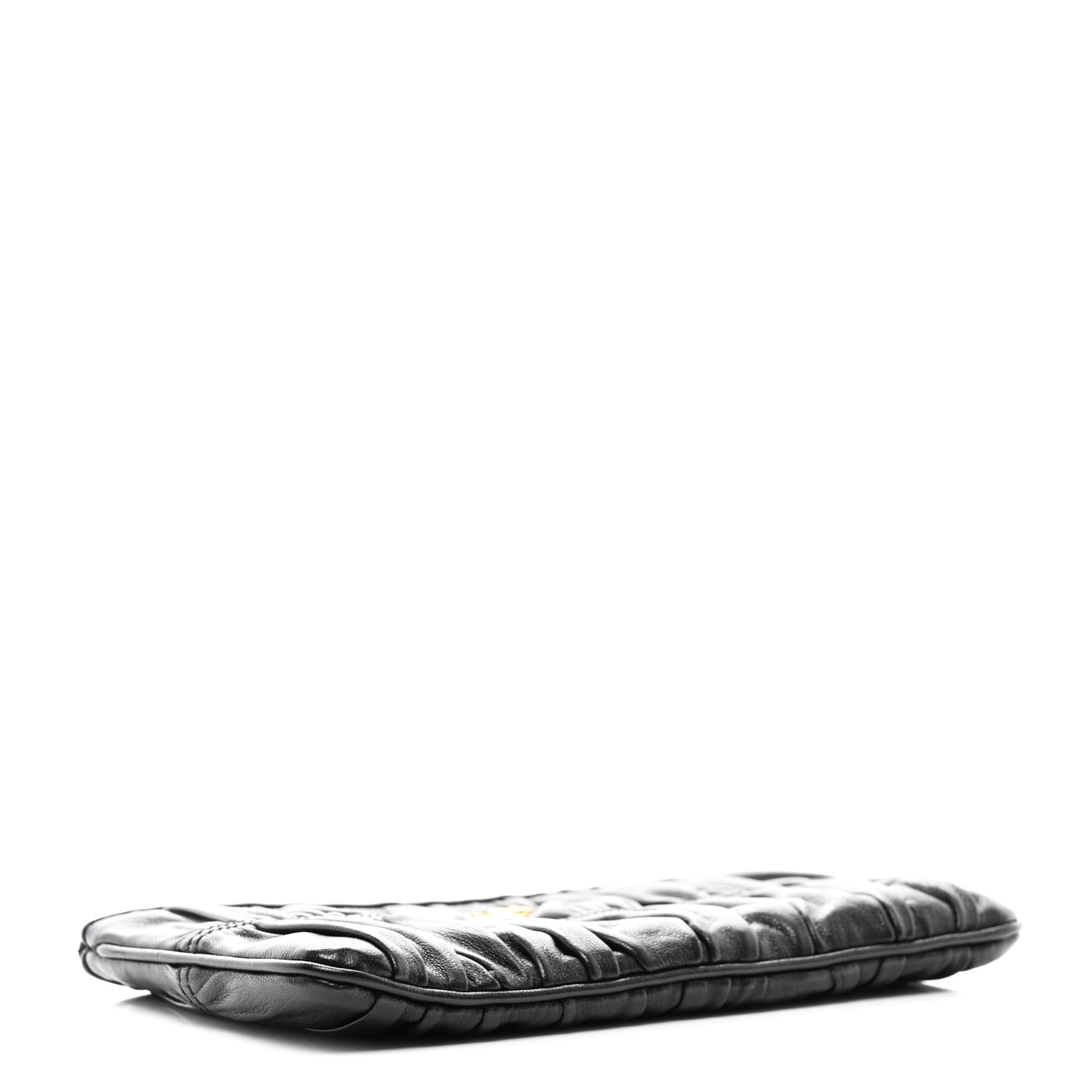 Nappa Gaufre Small Zip Pouch Black