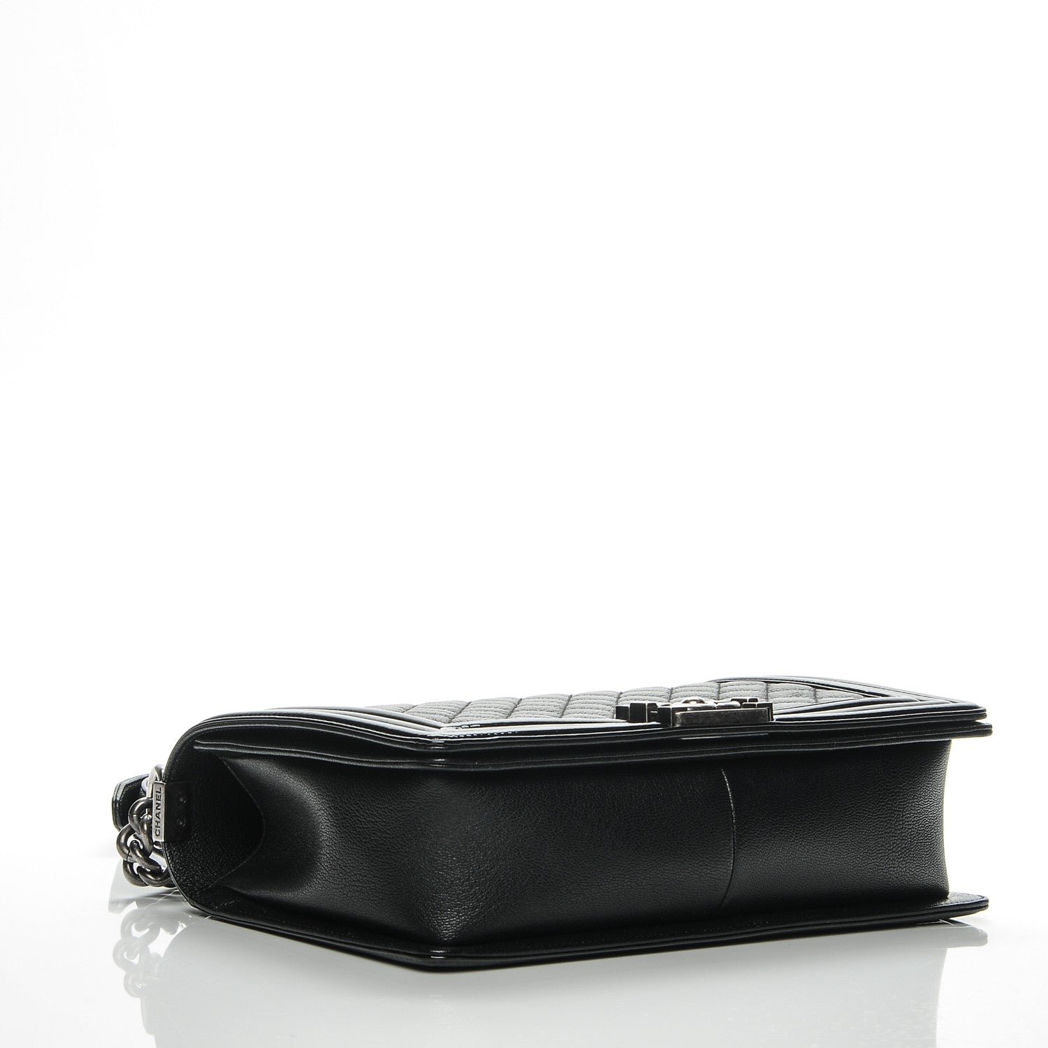 Chanel Goatskin Quilted Patent New Medium Duo Boy Flap Black 4 of 7