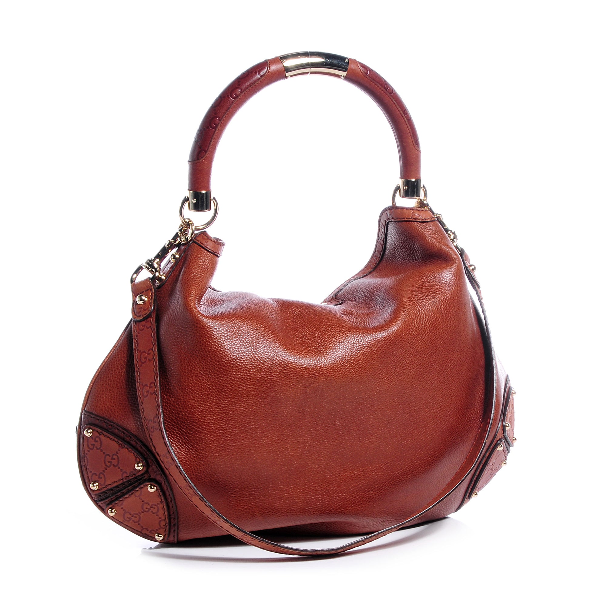 Gucci Leather Guccissima Large Indy Top Handle Bag Brown 3 of 7