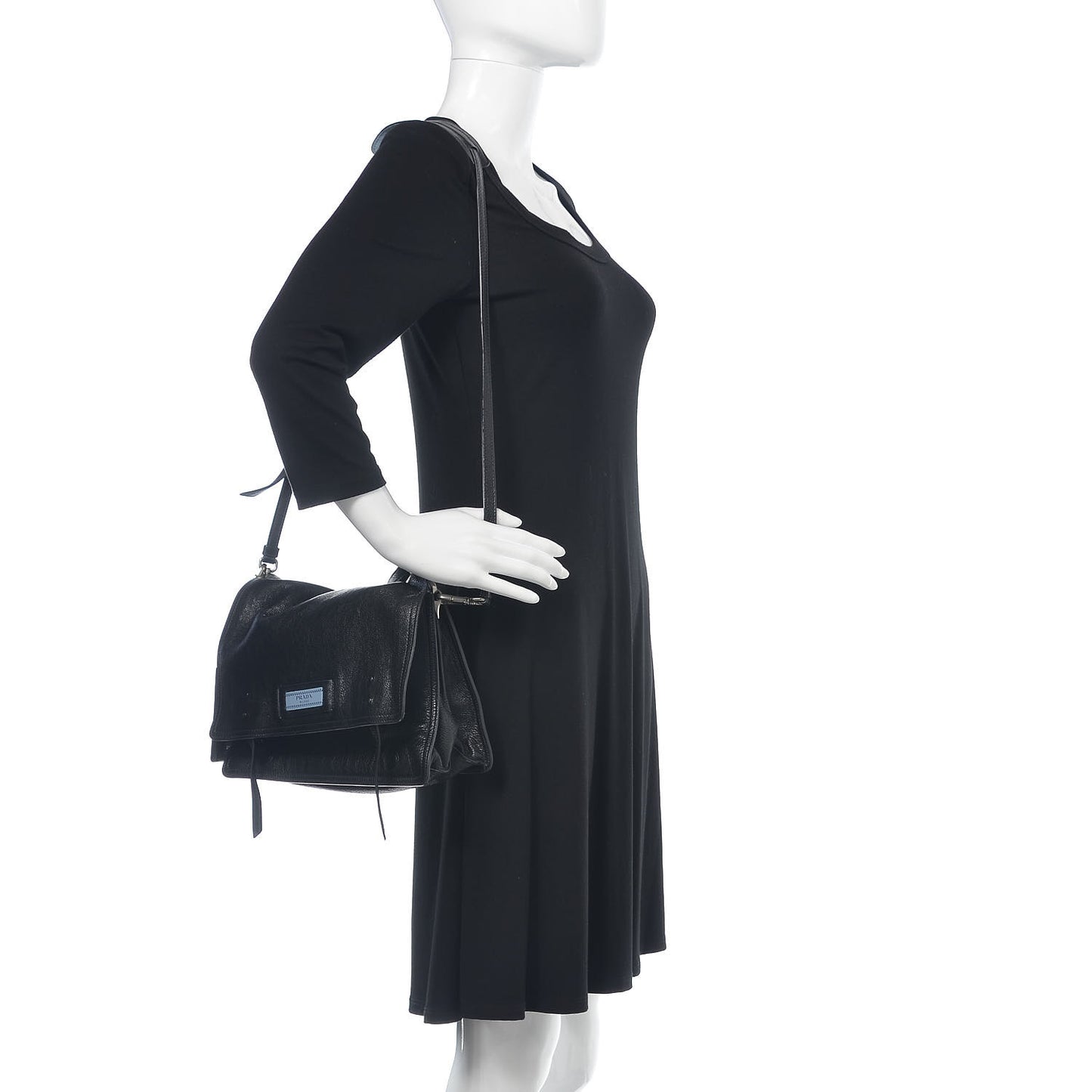 Glace Calf Etiquette Flap Black Astrale