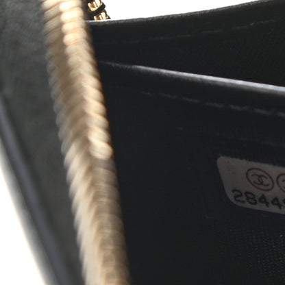 Chanel Caviar Quilted Filigree Zip Around Wallet Navy Black 8 of 9