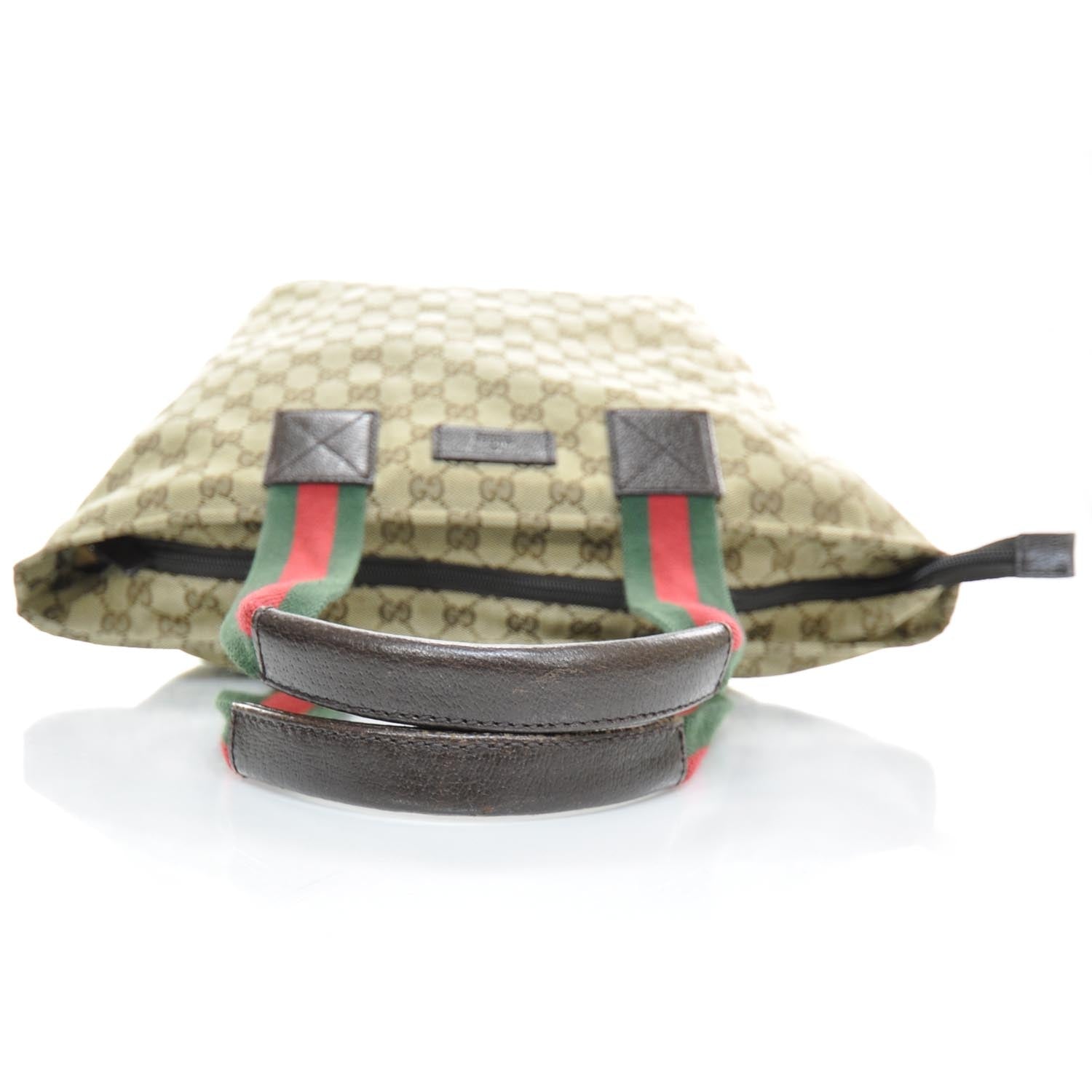 Gucci GG Monogram Large Web Handle Vertical Tote Dark Brown 6 of 10