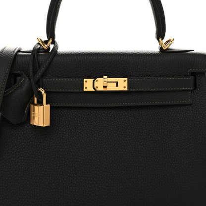 Hermes Togo Horseshoe Kelly Retourne 25 Black 8 of 11