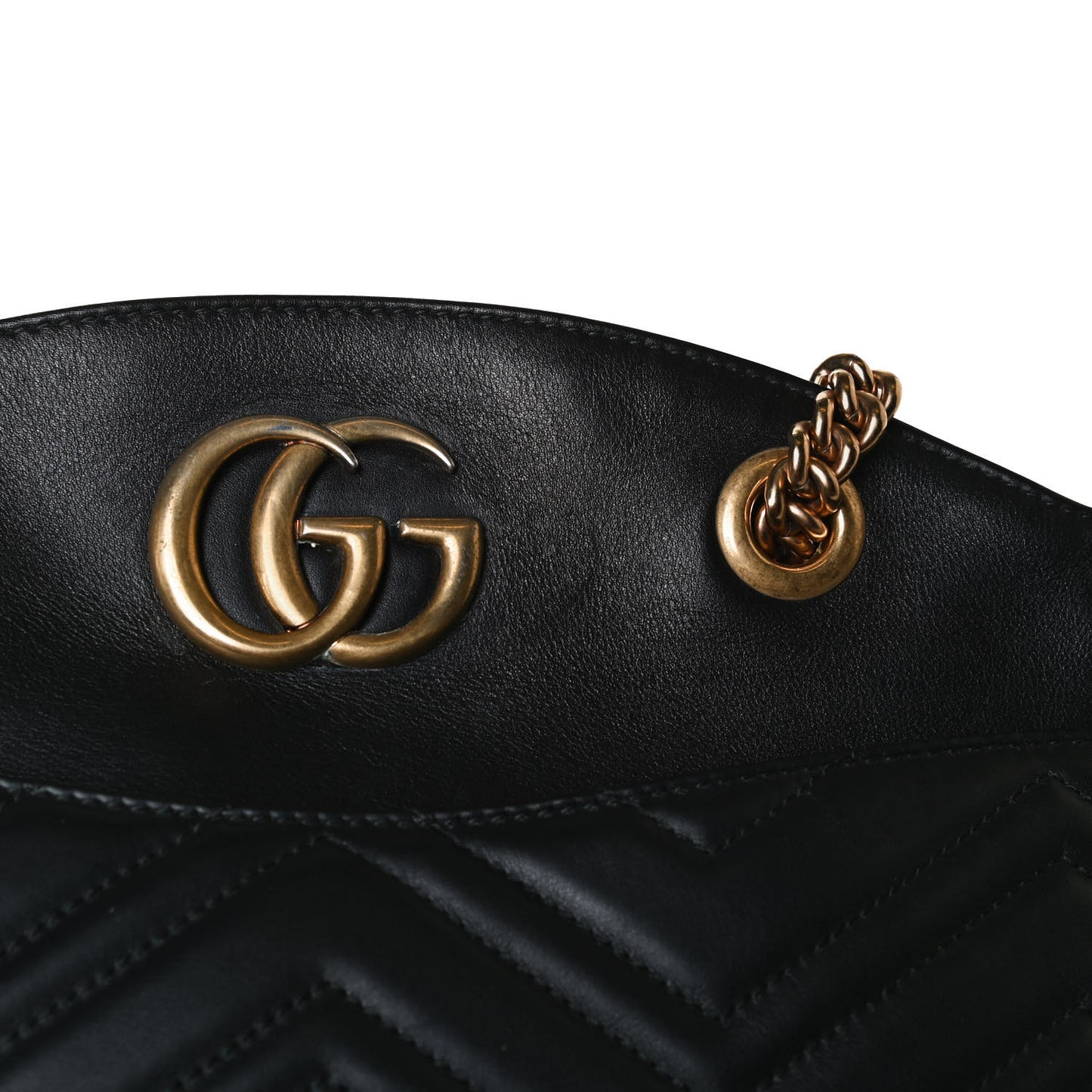 Calfskin Matelasse Medium GG Marmont Open Top Shoulder Bag Black