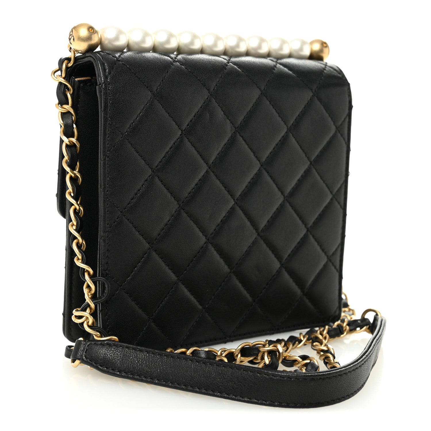 Chanel Goatskin Quilted Chic Pearls Flap Black 3 of 10