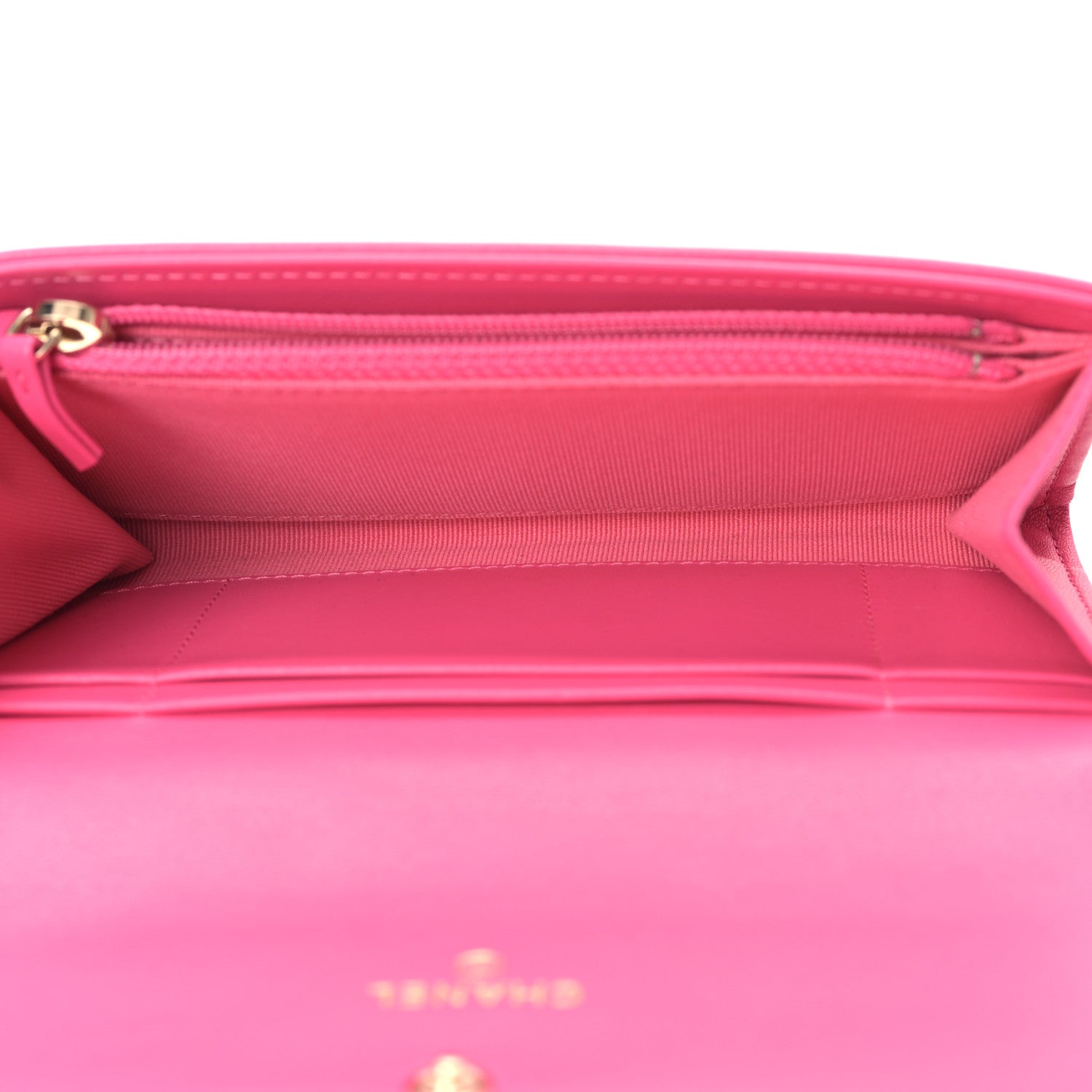 Chanel Lambskin Quilted Chanel 19 Flap Wallet Dark Pink 5 of 11
