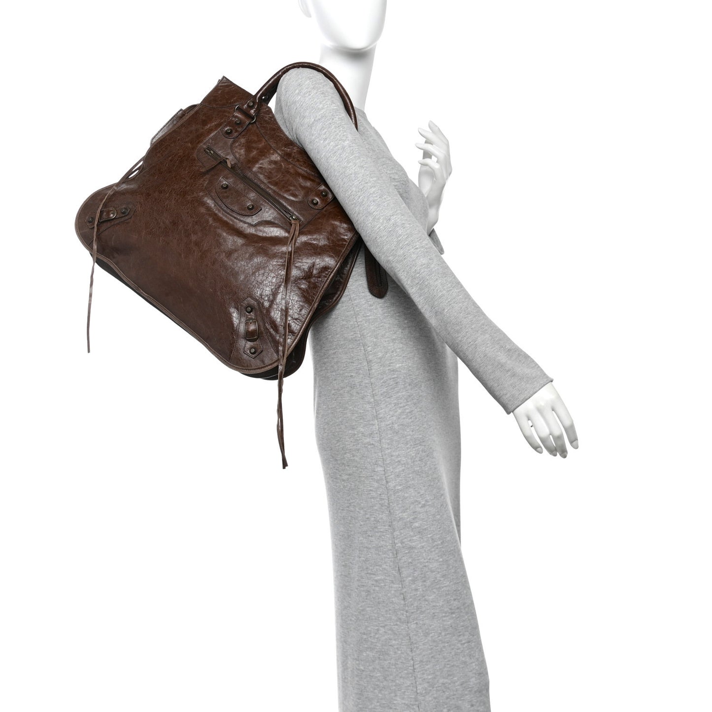 Chevre Classic Hardware Mid Afternoon Tote Truffle