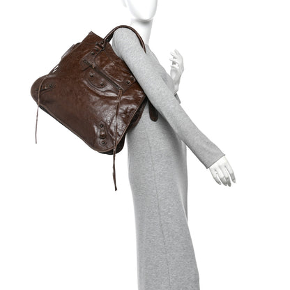 Balenciaga Chevre Classic Hardware Mid Afternoon Tote Truffle 2 of 11