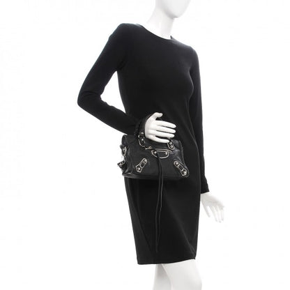 Balenciaga Chevre Silver Metallic Edge Hardware Mini City Black 3 of 10