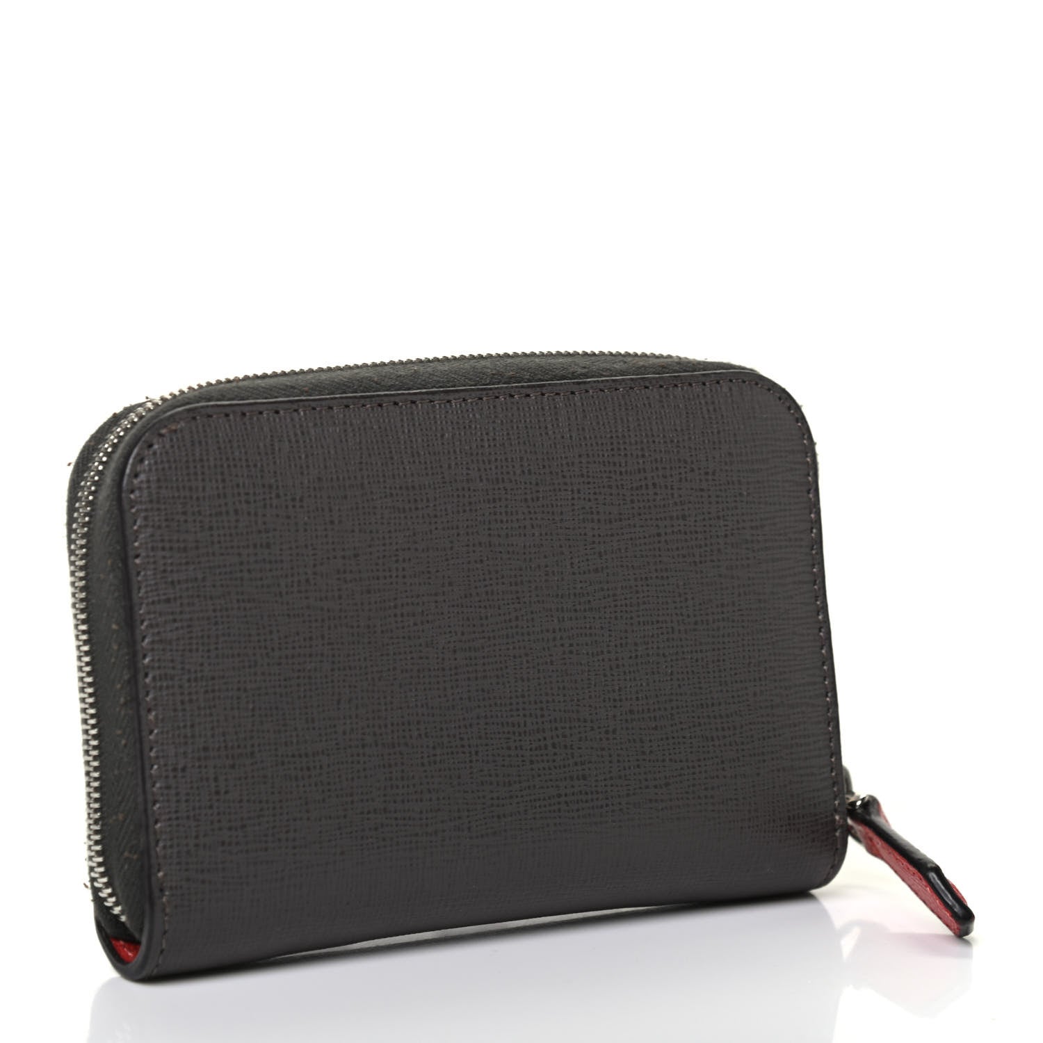 Fendi Vitello Elite Monster Eyes Studded Mini Zip Around Wallet Carbone White Multicolor 2 of 4