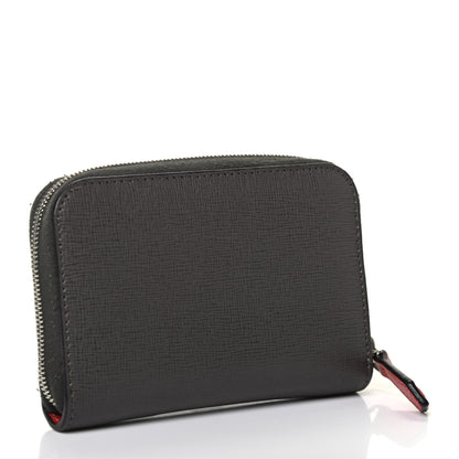 Fendi Vitello Elite Monster Eyes Studded Mini Zip Around Wallet Carbone White Multicolor 2 of 4