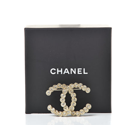 Chanel Crystal CC Brooch Gold 5 of 5