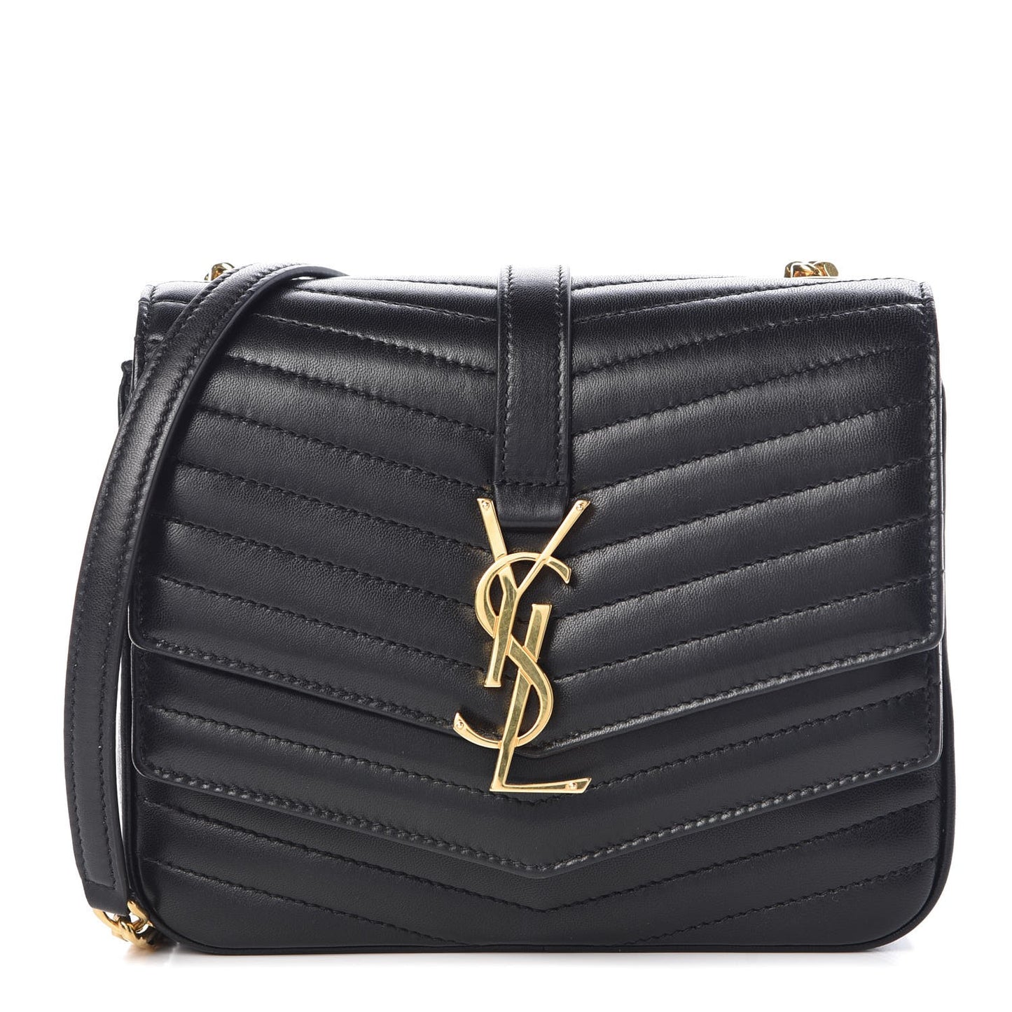 Lambskin Matelasse Chevron Monogram Small Sulpice Bag Black