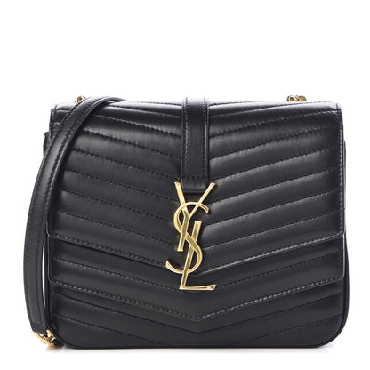 Saint Laurent Lambskin Matelasse Chevron Monogram Small Sulpice Bag Black 1 of 7