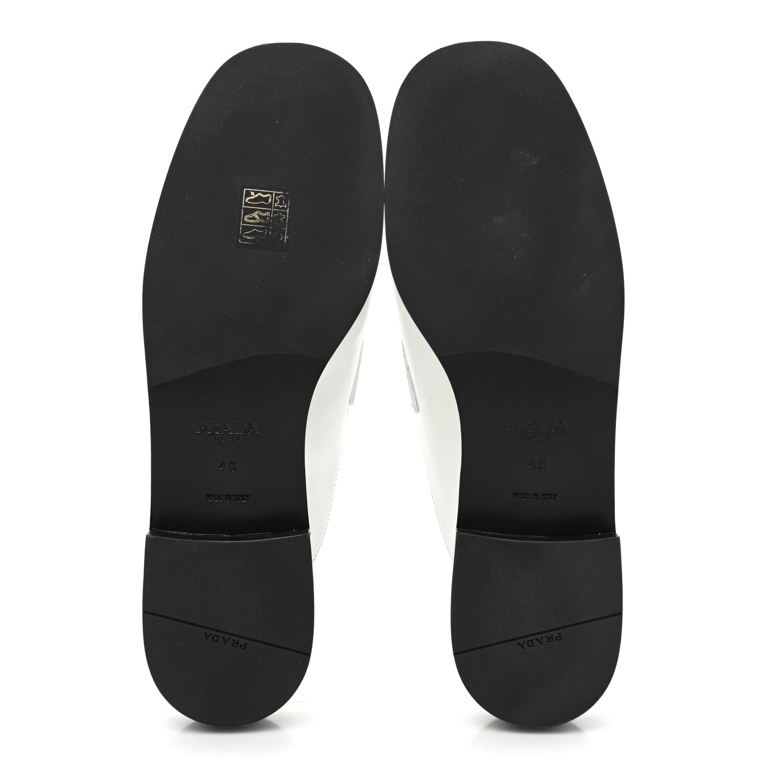 Prada Brushed Calfskin Metal Triangle Logo Mules 40 White 5 of 8