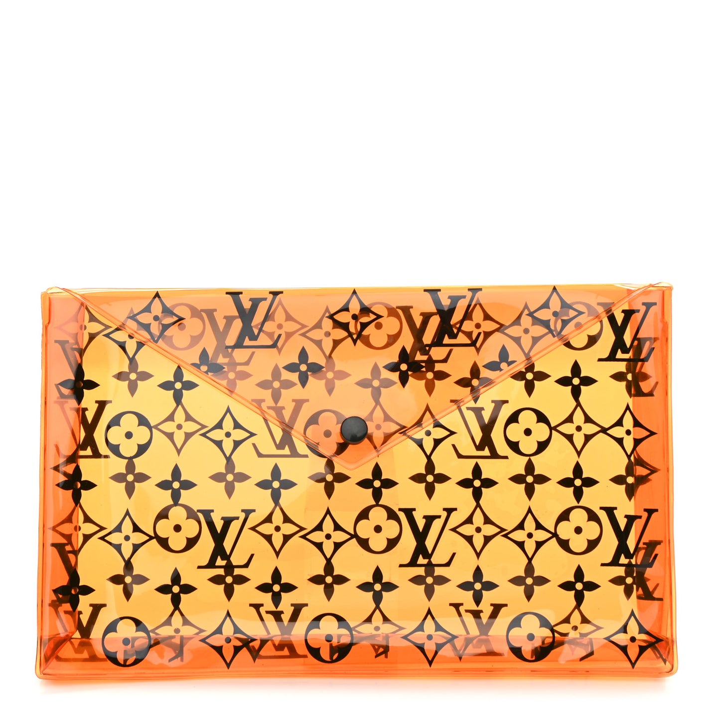 PVC Monogram Printed Envelope Pouch Orange