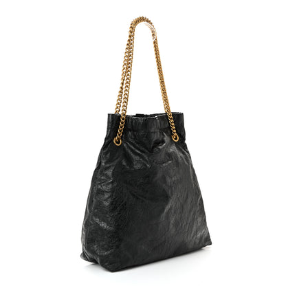 Balenciaga Crushed Calfskin Crush Medium Chain Tote  Black 2 of 11