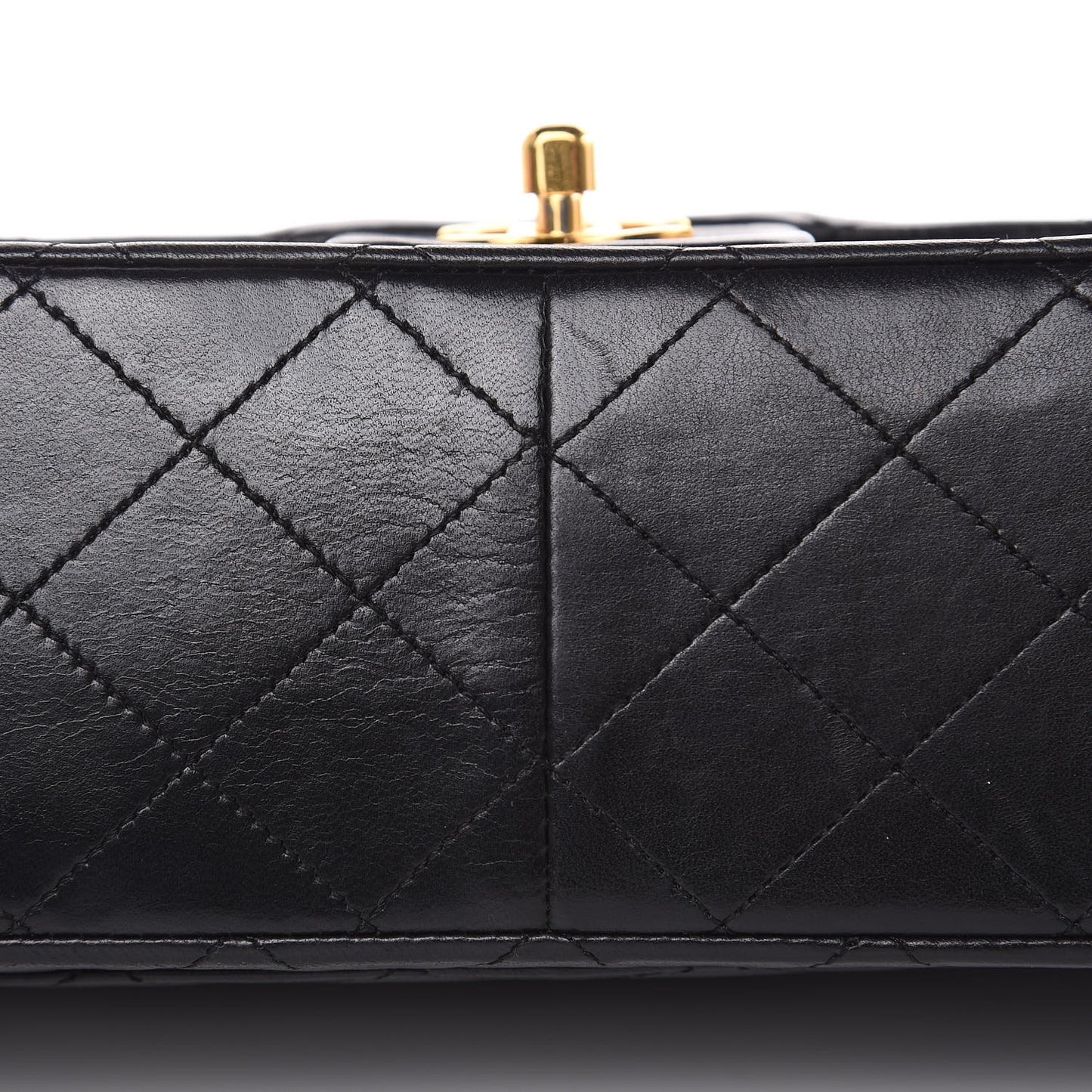Lambskin Quilted Medium Single Flap Black
