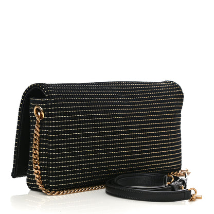 Saint Laurent Calfskin Contrast Stitching Monogram Kate 99 Black 3 of 10