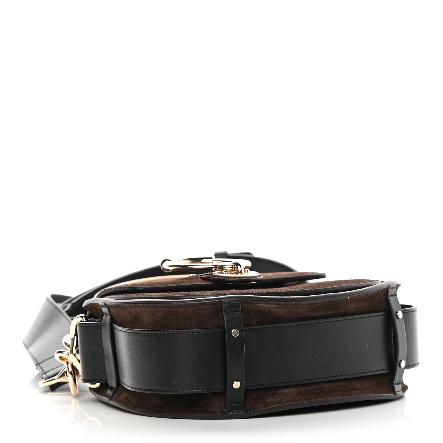 Calfskin Suede Small Tess Bag Chocolate Brown