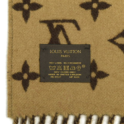 Louis Vuitton X SUPREME Wool Cashmere Monogram Scarf Brown 3 of 4
