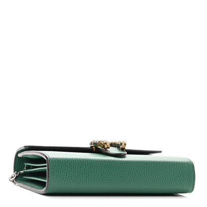 Gucci Calfskin Mini Dionysus Chain Wallet Emerald 4 of 10