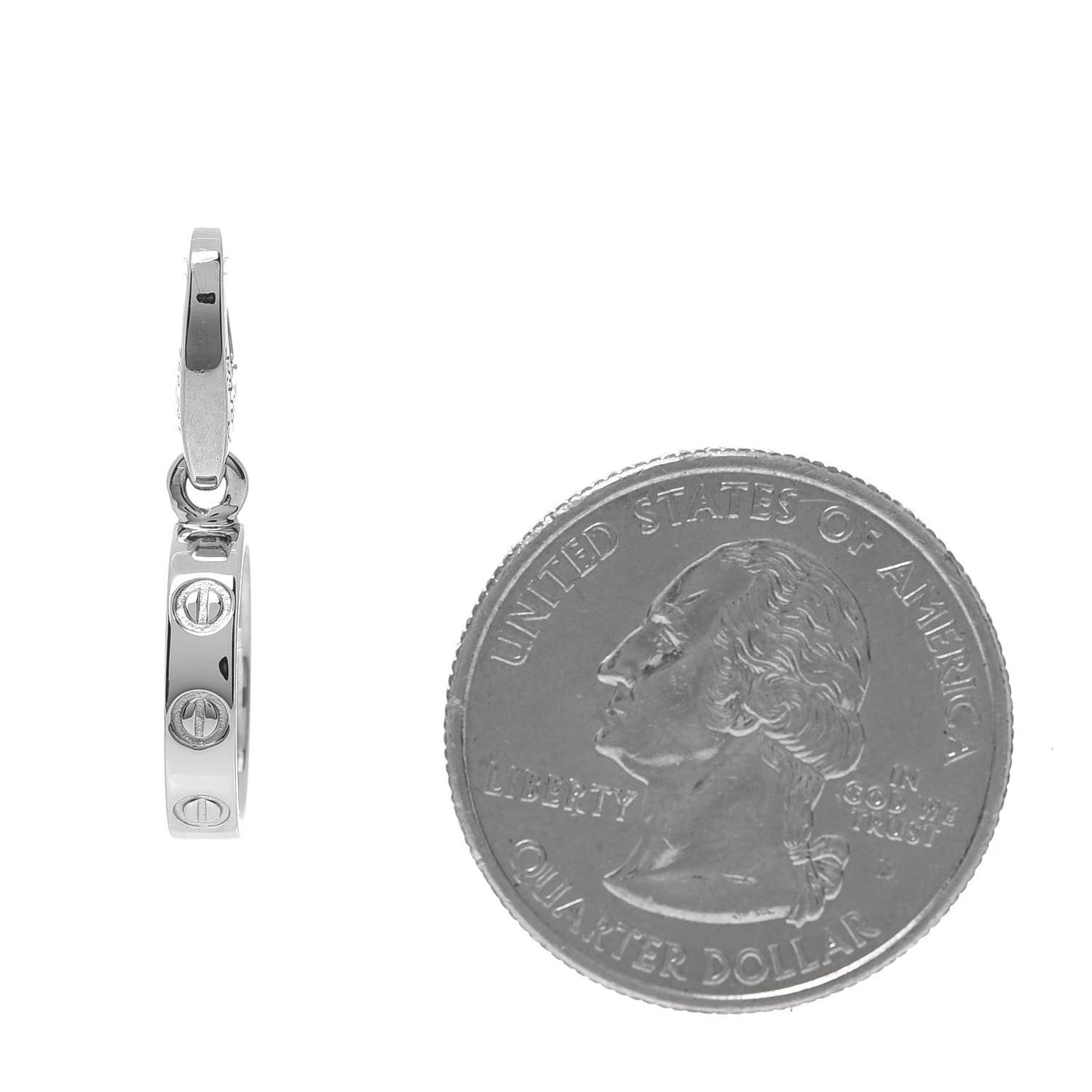 18K White Gold LOVE Ring Charm