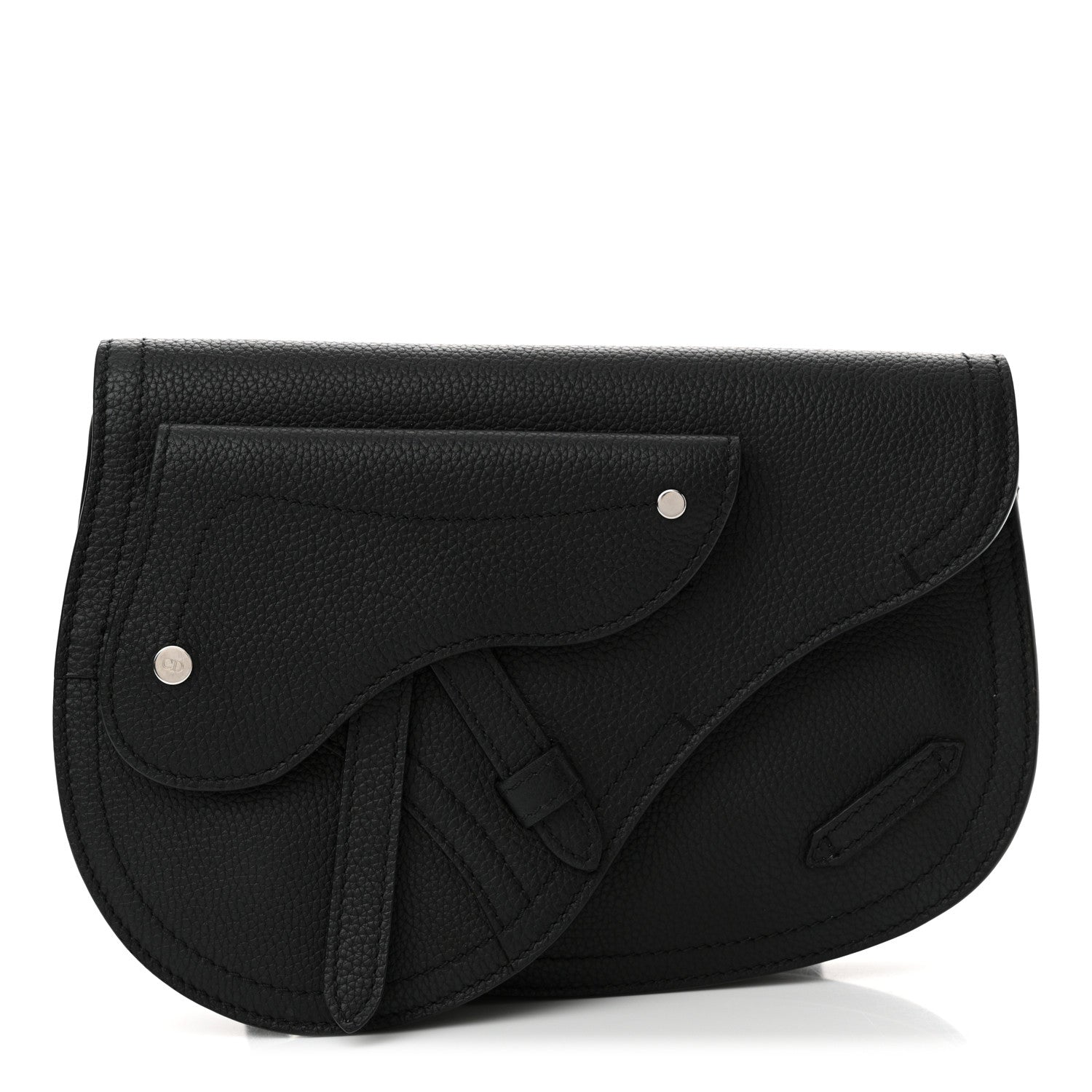 Christian Dior Grained Calfskin Saddle Messenger Bag Black 1 of 14