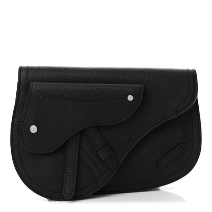 Christian Dior Grained Calfskin Saddle Messenger Bag Black 1 of 14