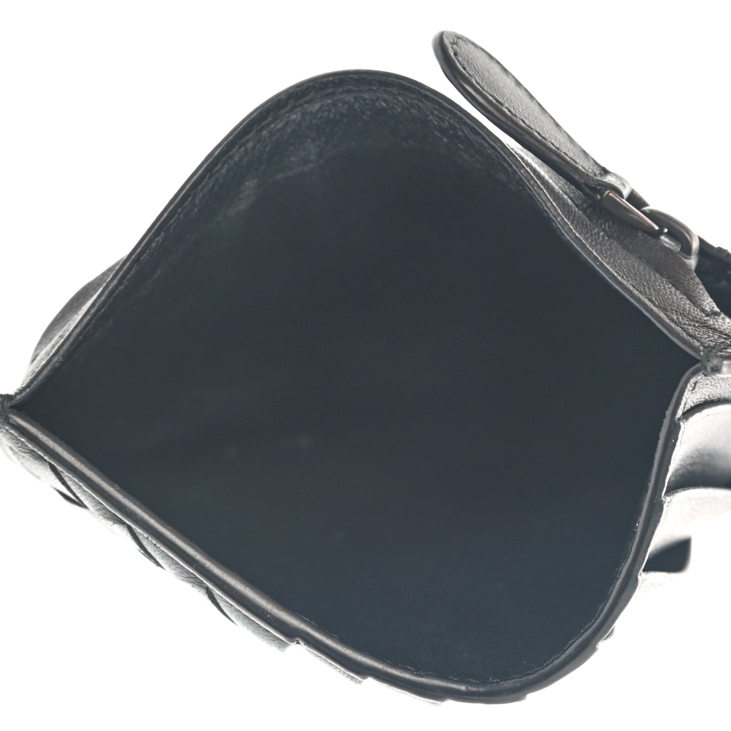 Nappa Intrecciato Zip Card Holder Black