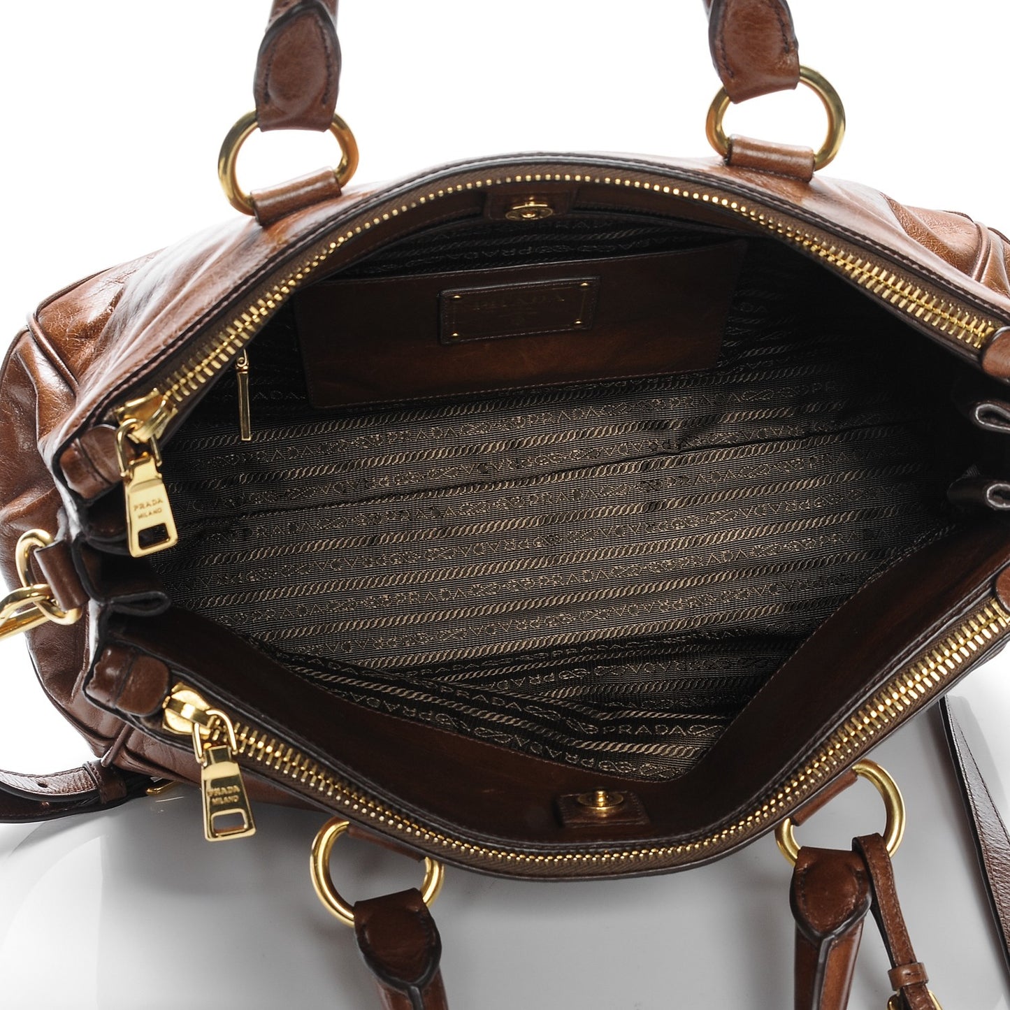 Vitello Shine Top Handle Bag Palissandro