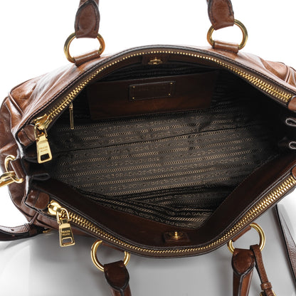 Prada Vitello Shine Top Handle Bag Palissandro 5 of 8