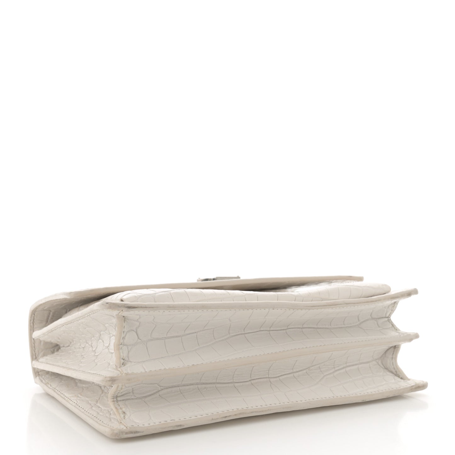 Calfskin Crocodile Embossed Medium Monogram Sunset Blanc Vintage