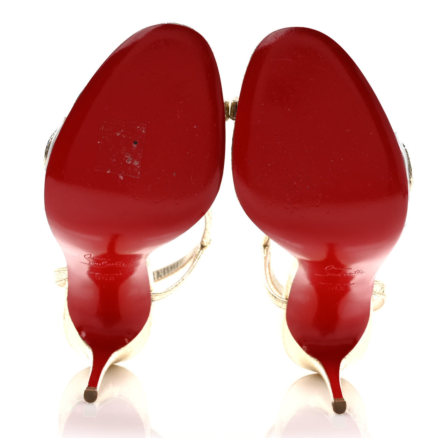 Christian Louboutin Metallic Rosalie 100 Sandals 36.5 Gold 5 of 6