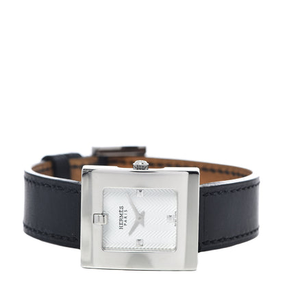 Hermes Stainless Steel Barenia 22mm Belt Quartz Watch Noir 3 of 9