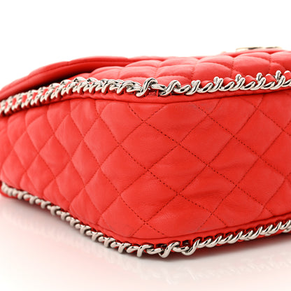 Chanel Washed Lambskin Quilted Maxi Chain Around Flap Red 9 of 12