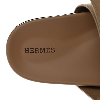 Hermes Suede Goatskin Womens Chypre Sandals 39 Beige Argile 7 of 16