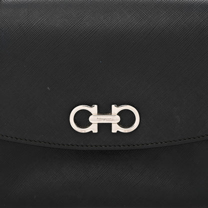 Salvatore Ferragamo Saffiano Sandrine Shoulder Bag Black 8 of 16